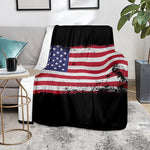 Grunge American Flag Print Blanket