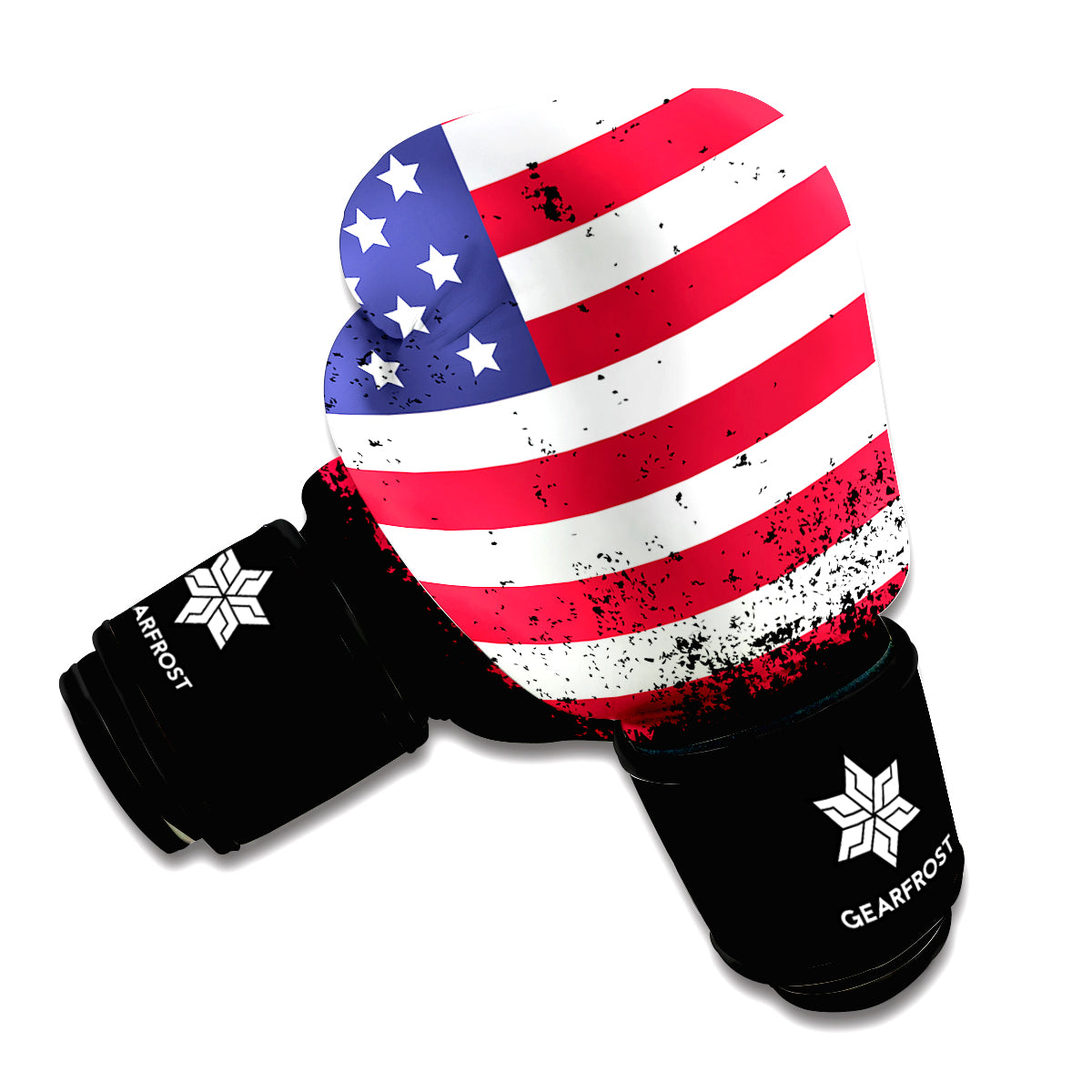 Grunge American Flag Print Boxing Gloves