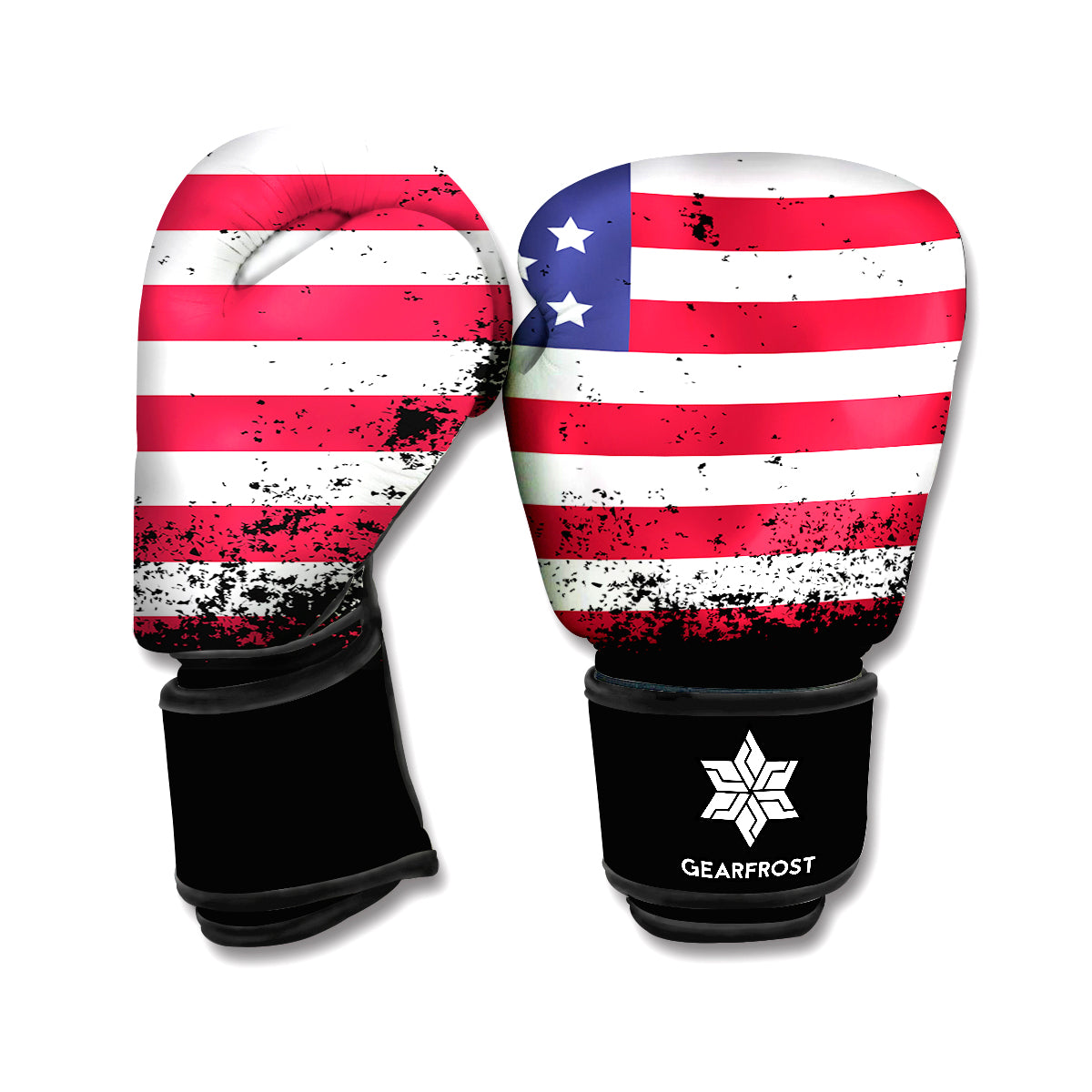Grunge American Flag Print Boxing Gloves