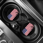 Grunge American Flag Print Car Coasters
