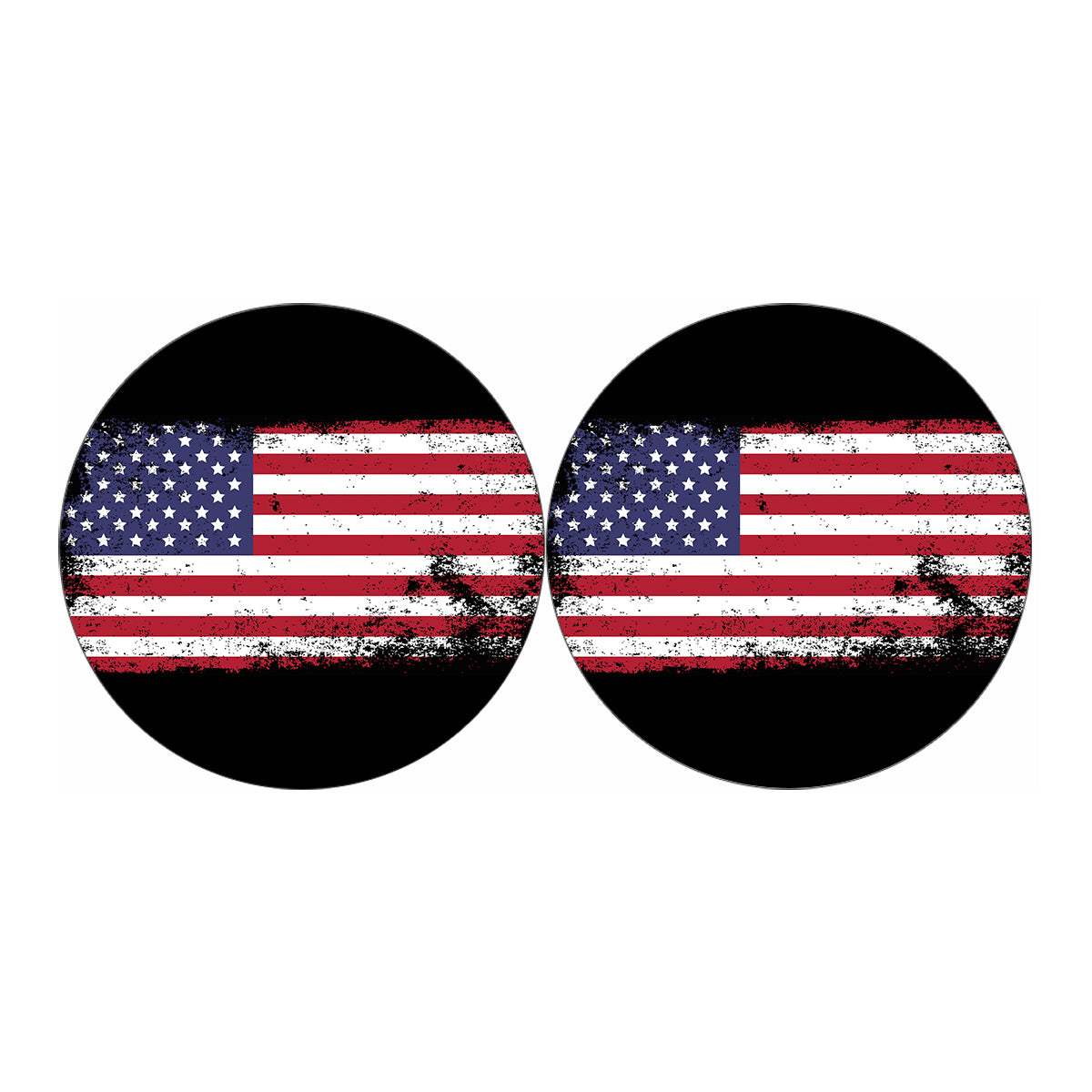 Grunge American Flag Print Car Coasters