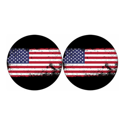 Grunge American Flag Print Car Coasters