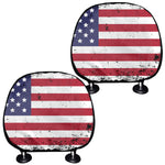 Grunge American Flag Print Car Headrest Covers