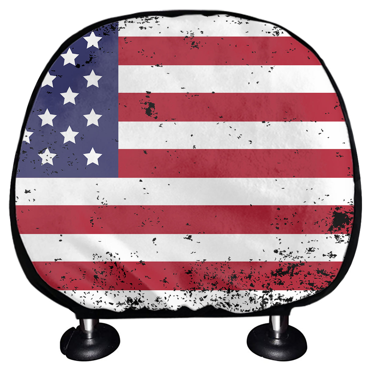 Grunge American Flag Print Car Headrest Covers