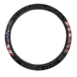 Grunge American Flag Print Car Steering Wheel Cover