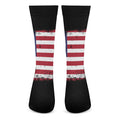 Grunge American Flag Print Crew Socks