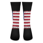Grunge American Flag Print Crew Socks