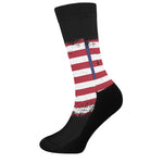 Grunge American Flag Print Crew Socks