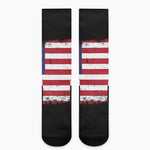 Grunge American Flag Print Crew Socks