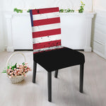 Grunge American Flag Print Dining Chair Slipcover