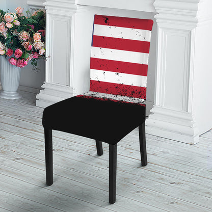 Grunge American Flag Print Dining Chair Slipcover