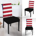 Grunge American Flag Print Dining Chair Slipcover