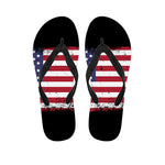 Grunge American Flag Print Flip Flops