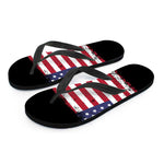 Grunge American Flag Print Flip Flops