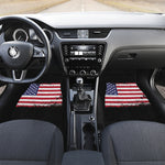 Grunge American Flag Print Front and Back Car Floor Mats