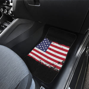 Grunge American Flag Print Front Car Floor Mats