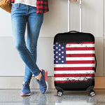 Grunge American Flag Print Luggage Cover