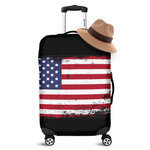 Grunge American Flag Print Luggage Cover