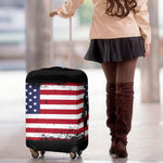 Grunge American Flag Print Luggage Cover