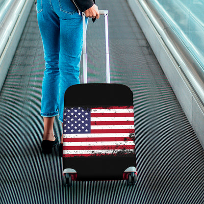 Grunge American Flag Print Luggage Cover
