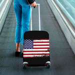 Grunge American Flag Print Luggage Cover