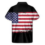 Grunge American Flag Print Men's Short Sleeve Shirt