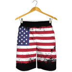 Grunge American Flag Print Men's Shorts