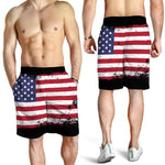 Grunge American Flag Print Men's Shorts