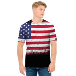 Grunge American Flag Print Men's T-Shirt