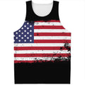 Grunge American Flag Print Men's Tank Top