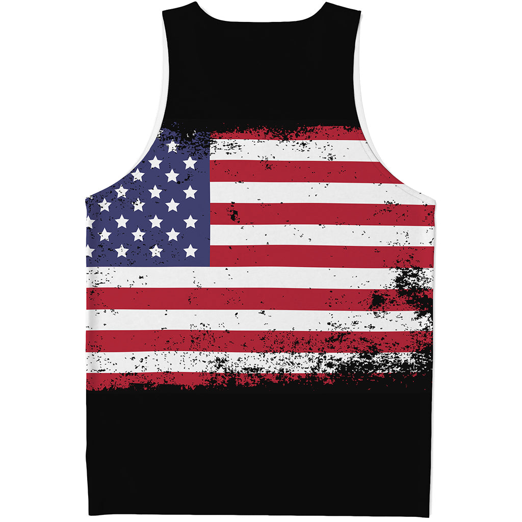 Grunge American Flag Print Men's Tank Top