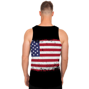Grunge American Flag Print Men's Tank Top
