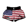 Grunge American Flag Print Muay Thai Boxing Shorts