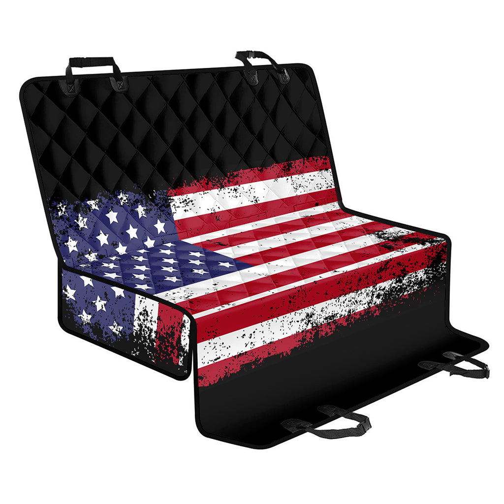 Grunge American Flag Print Pet Car Back Seat Cover