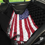 Grunge American Flag Print Pet Car Back Seat Cover