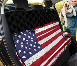 Grunge American Flag Print Pet Car Back Seat Cover