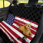 Grunge American Flag Print Pet Car Back Seat Cover