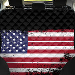 Grunge American Flag Print Pet Car Back Seat Cover