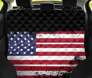 Grunge American Flag Print Pet Car Back Seat Cover