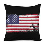 Grunge American Flag Print Pillow Cover