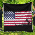 Grunge American Flag Print Quilt