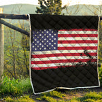 Grunge American Flag Print Quilt