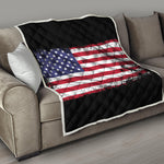 Grunge American Flag Print Quilt
