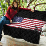 Grunge American Flag Print Quilt