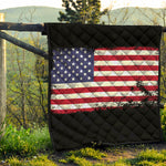 Grunge American Flag Print Quilt