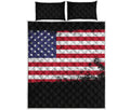 Grunge American Flag Print Quilt Bed Set
