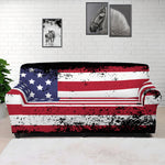 Grunge American Flag Print Sofa Cover