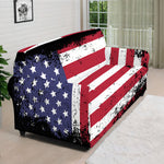 Grunge American Flag Print Sofa Cover