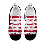 Grunge American Flag Print White Sneakers