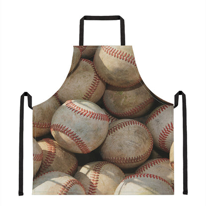 Grunge Baseballs Print Apron